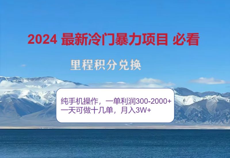 （12856期）2024惊爆冷门暴利！出行高峰来袭，里程积分，高爆发期，一单300+—2000…-副业网