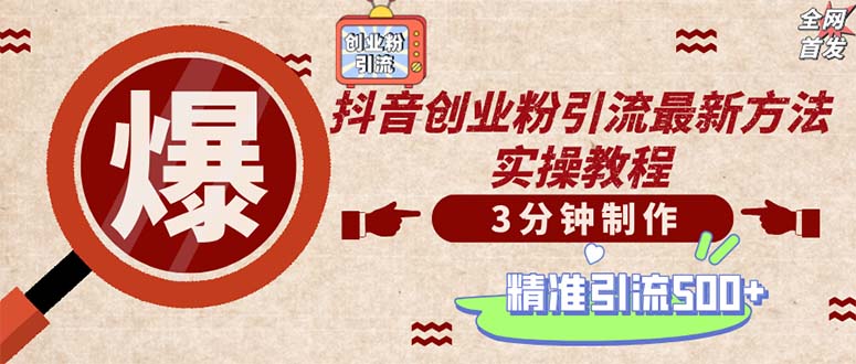 （12835期）轻松制作创业类视频。一天被动加精准创业粉500+（附素材）-副业网