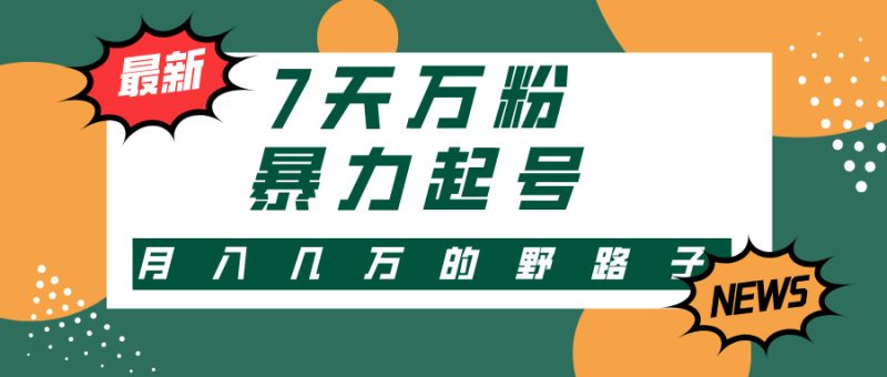 （13047期）3-7天万粉，快手暴力起号，多种变现方式，新手小白秒上手，单月变现几…-副业网