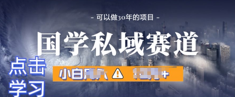 国学掘金计划，长期赛道爆炸裂变引流，小白月入1w+-副业网