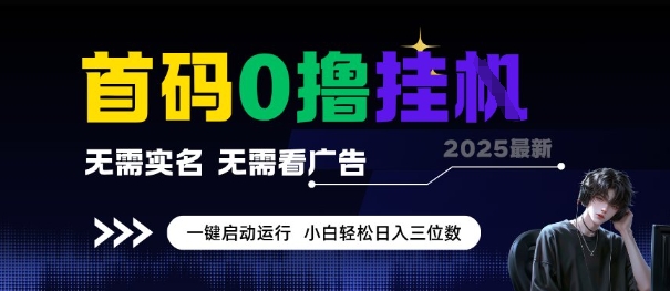 首码0撸全自动挂G项目，无需实名无需看广告，小白轻松日入3位数，多号短阵收益无上限【揭秘】-副业网