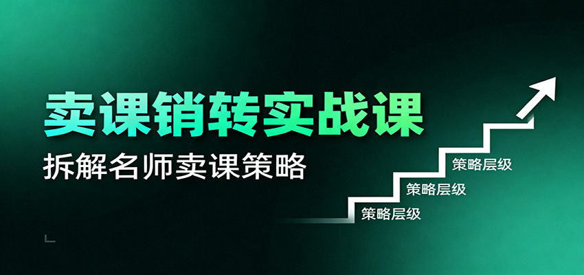 卖课销转实战课：卖课营销模型、销转公式、千万名师亿级卖课术-副业网