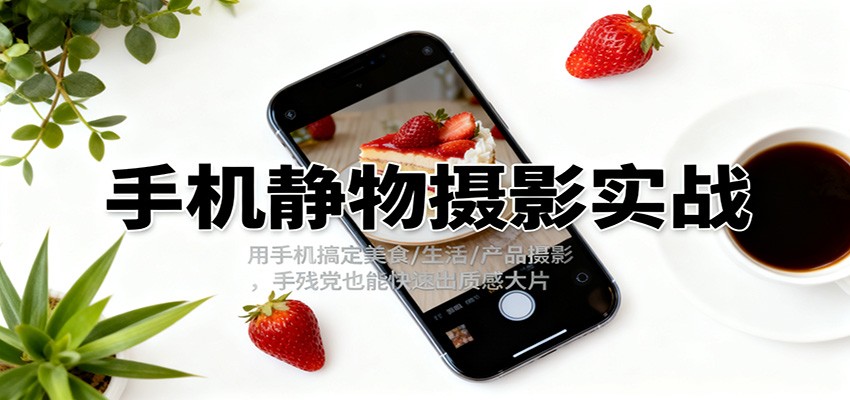 手机静物摄影实战，用手机搞定美食/生活/产品摄影，手残党也能快速出质感大片-副业网