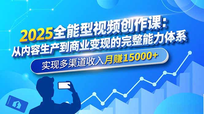 2025全能型视频创作课：从内容生产到商业变现的完整能力体系，实现多渠道收入月赚15000+-副业网