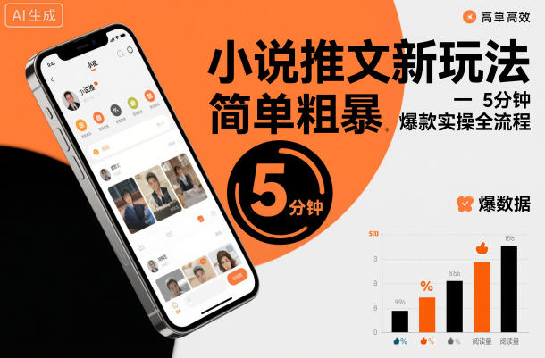 小说推文新玩法，简单粗爆，5分种一个爆款实操全流程-副业网