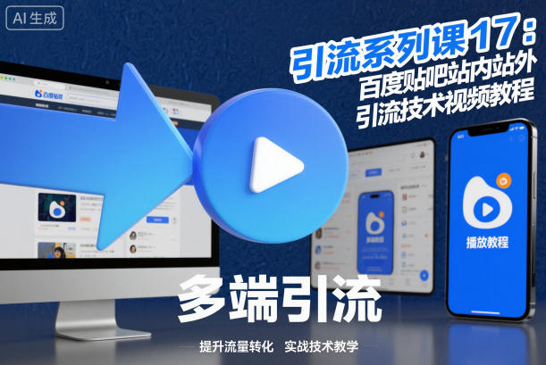 引流系列课17：百度贴吧站内站外引流技术视频教程-副业网