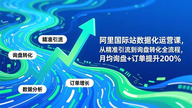 阿里国际站数据化运营课-11月，从精准引流到询盘转化全流程，月均询盘+订单提升200%-副业网