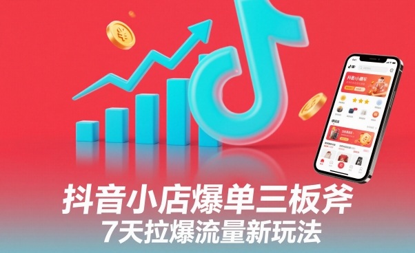 抖音小店爆单三板斧，7天拉爆流量新玩法-副业网