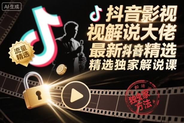 抖音影视解说大佬最新抖音进精选和独家方法，精选独家解说课(更新11月)-副业网