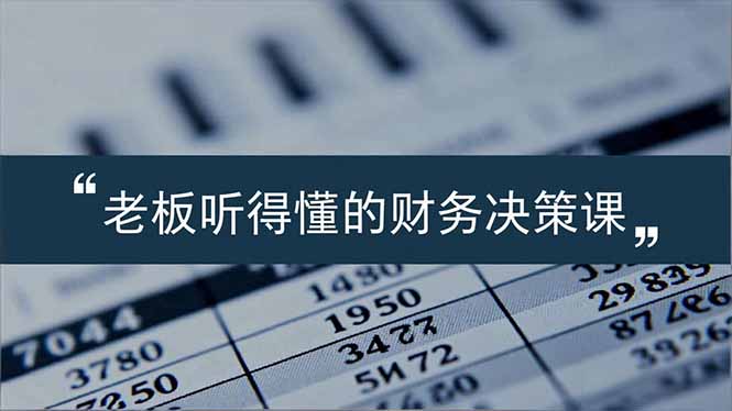 老板能听得懂的财务决策课，报表解读、数据洞察、风险识别，用财务驱动业务增长-副业网