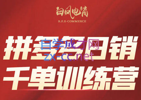 白凤电商·拼多多日销千单训练营(更新7月)-副业网