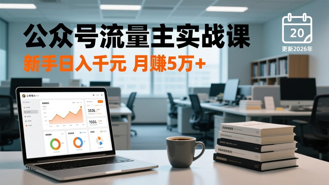公众号流量主实战课，爆文写作、流量池运营、多平台分发，新手日入千元月赚5万+更新2026年-副业网