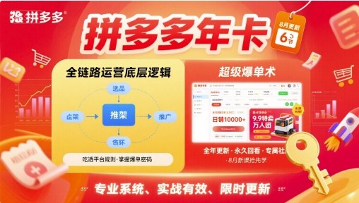 拼多多年卡，拼多多全链路运营底层逻辑，超级爆单术【更新26年1月】-副业网