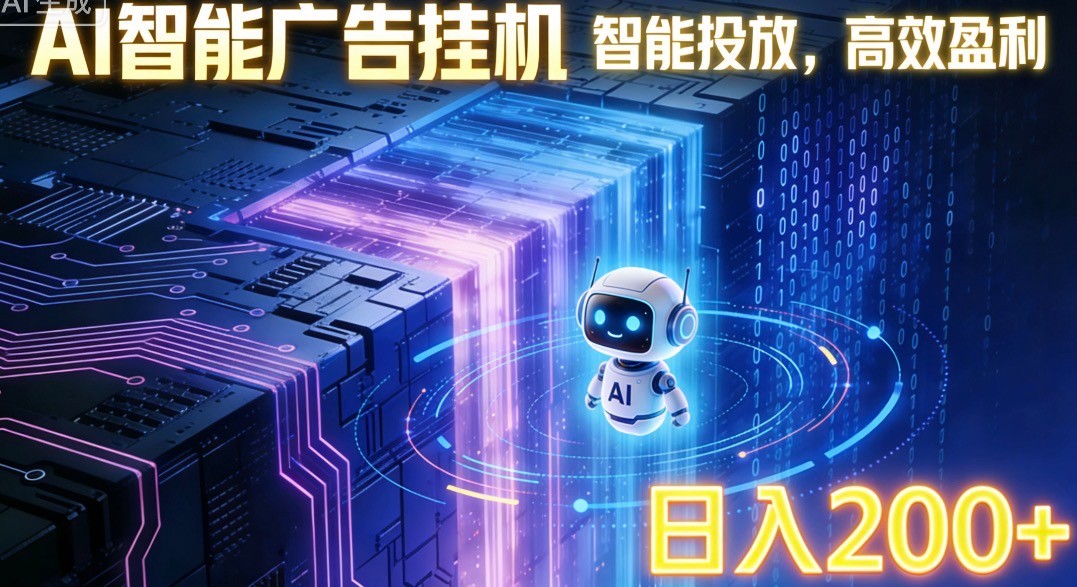 ai智能广告挂机项目，合规挂载广告即可赚取收益，单日收益可达400～500+-副业网