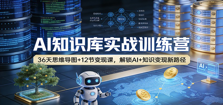 AI知识库实战训练营：36天思维导图+12节变现课，解锁AI+知识变现新路径-副业网
