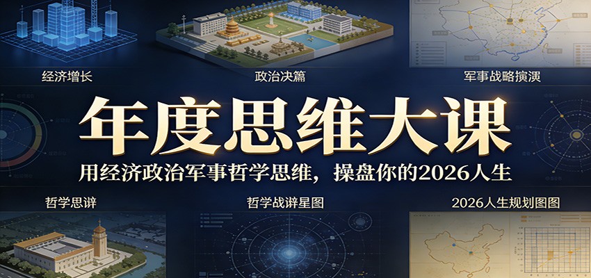 年度思维大课，用经济政治军事哲学思维，操盘你的2026人生-副业网