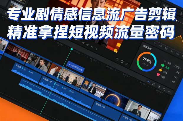 专业剧情感信息流广告剪辑，精准拿捏短视频流量密码-副业网