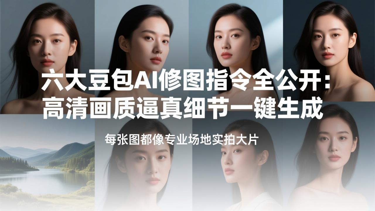 六大豆包AI修图指令全公开：高清画质逼真细节一键生成，每张图都像专业场地实拍大片-副业网