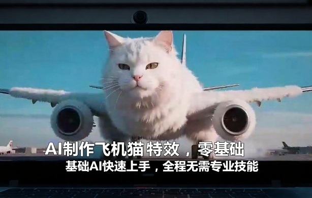 AI制作飞机猫特效，零基础AI快速上手，全程无需专业技能-副业网