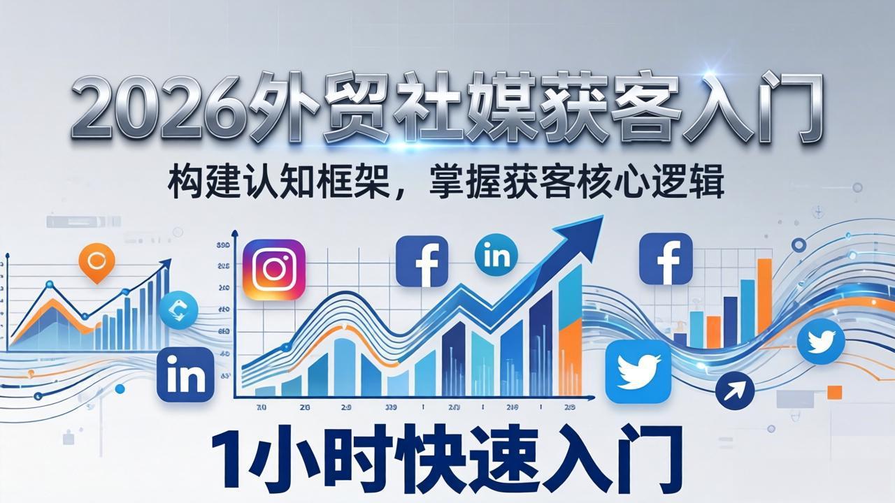 2026 外贸社媒获客入门：1小时搭建认知框架，新手快速开启社媒获客之路-副业网