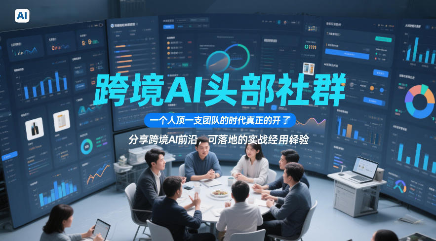 跨境AI头部社群，一个人顶一支团队的时代真正的开始了，分享跨境AI前沿，可落地的实战经验(更新3月23日)-副业网