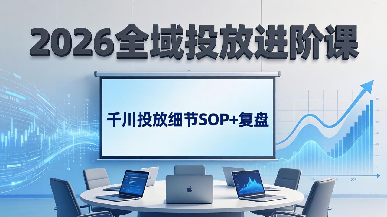 2026全域投放进阶课：杭州线下3天实战，千川投放细节SOP+复盘，撬动自然流量-副业网