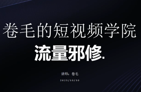 卷毛的短视频学院流量邪修-副业网