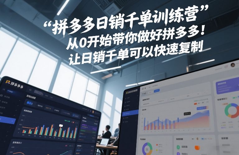 拼多多日销千单训练营，从0开始带你做好拼多多，让日销千单可以快速复制(更新26年3月)-副业网