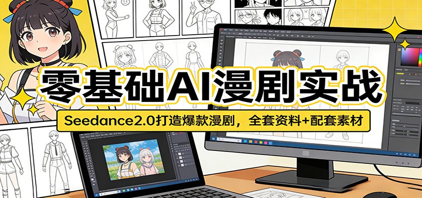 零基础AI漫剧实战：Seedance2.0打造爆款漫剧，全套资料+配套素材-副业网
