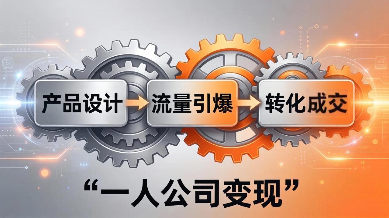 一人公司变现全攻略：产品设计+流量引爆+转化成交，打造不受年龄限制的长期事业-副业网