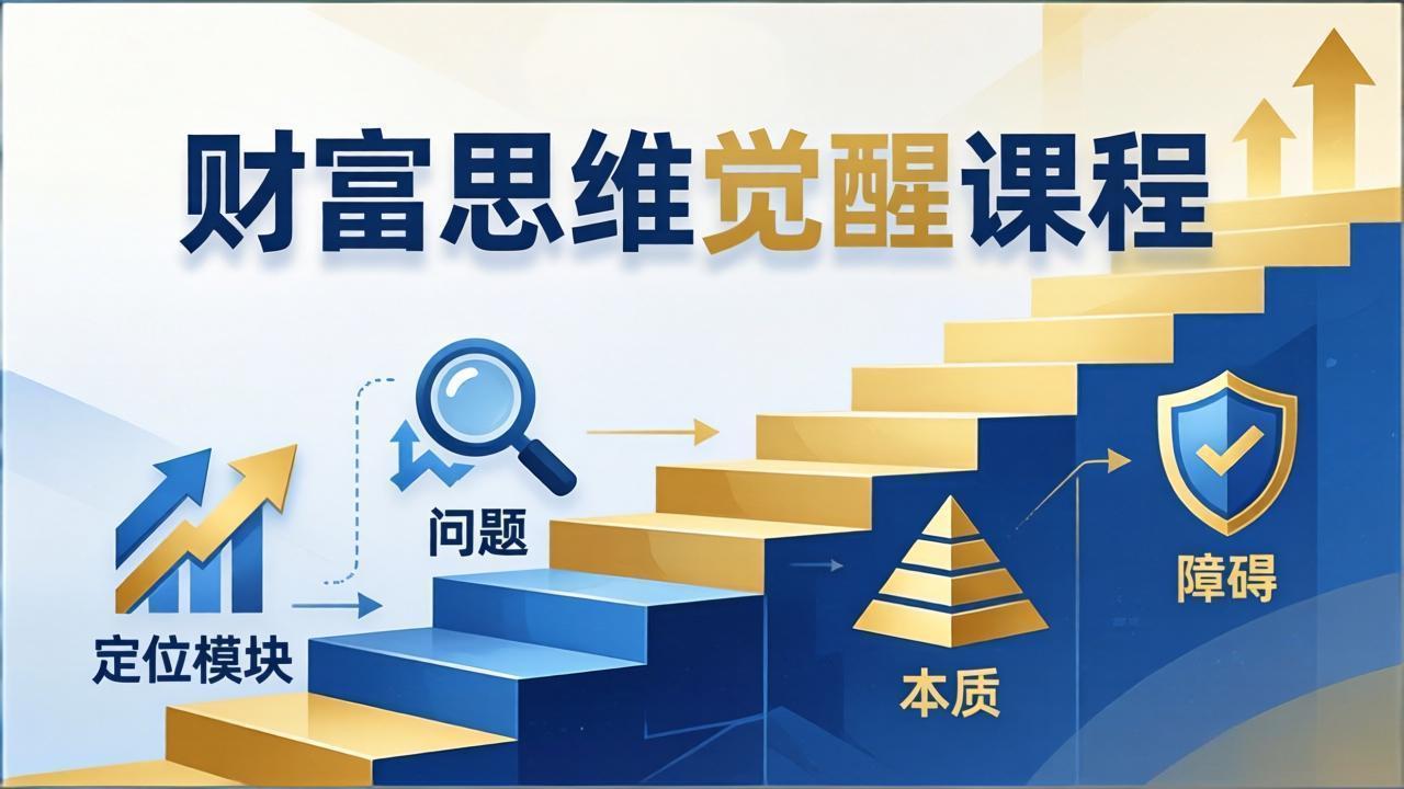 财富思维觉醒第十期：3天大课四大模块，精准定位问题看清本质，扫清人生障碍-副业网