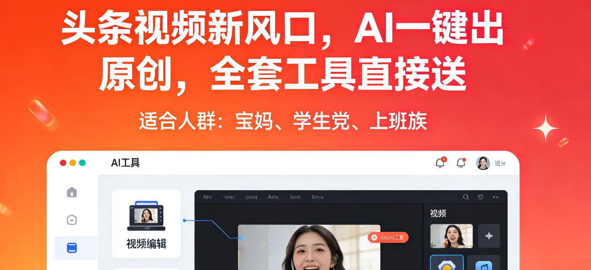 头条视频新风口，AI一键出原创，全套工具直接送，人人可做，有手就行【揭秘】-副业网