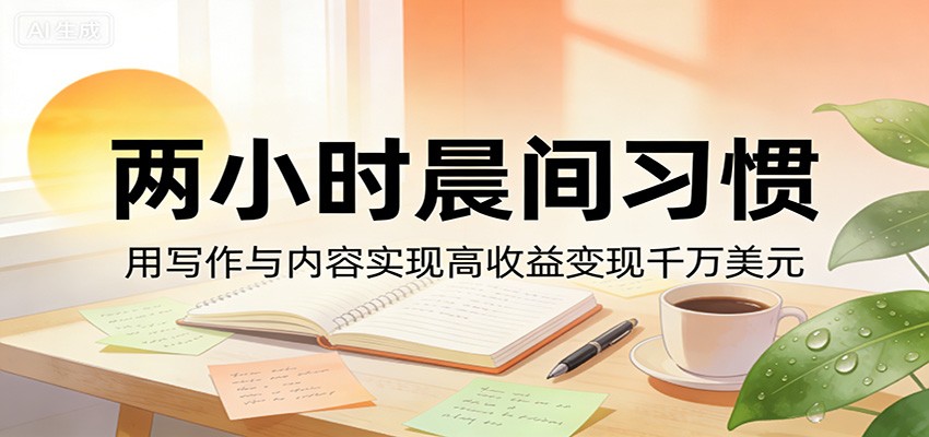 付费文章：两小时晨间习惯，用写作与内容实现高收益变现千万美元-副业网