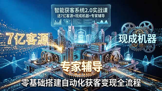 智能获客系统2.0实战课：送7亿客源+现成机器+专家辅导，零基础搭建自动化获客变现全流程-副业网
