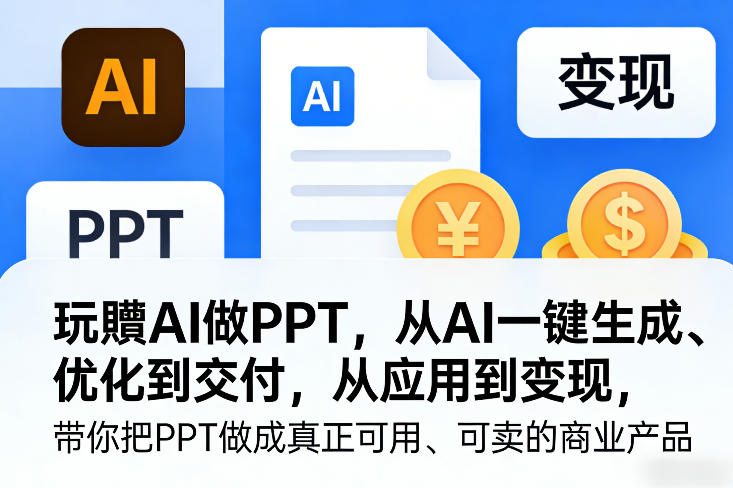 玩賺AI做PPT，从AI一键生成、优化到交付，从应用到变现，带你把PPT做成真正可用、可卖的商业产品(更新0421)-副业网