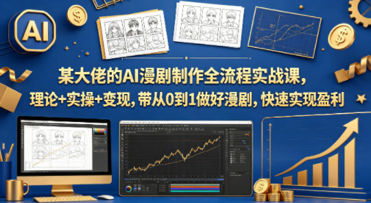 某大佬的AI漫剧制作全流程实战课，理论+实操+变现，带从0到1做好漫剧，快速实现盈利-副业网