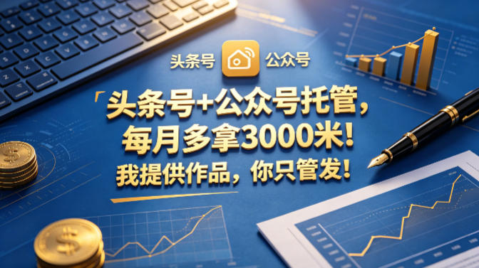 头条号+公众号托管，每月多拿3000米！我提供作品，你只管发！【揭秘】-副业网