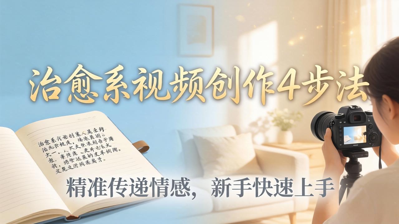 治愈系视频创作4步法：从文案打磨到画面呈现，精准传递情感，新手快速上手出优质内容-副业网