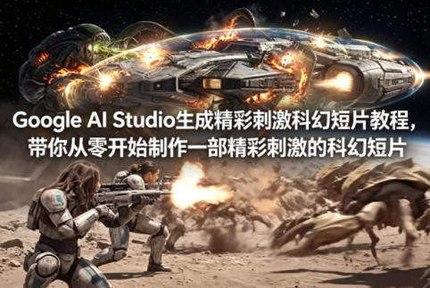 Google AI Studio生成精彩刺激科幻短片教程，带你从零开始制作一部精彩刺激的科幻短片【双语字幕】-副业网