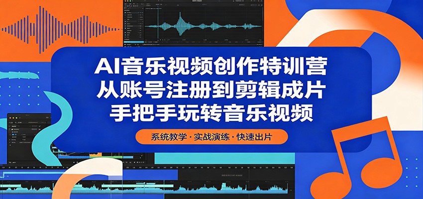 AI音乐视频创作特训营：从账号注册到剪辑成片，手把手玩转音乐视频-副业网